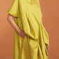 NONA Kaia Asymmetrical Dress Lime Zest