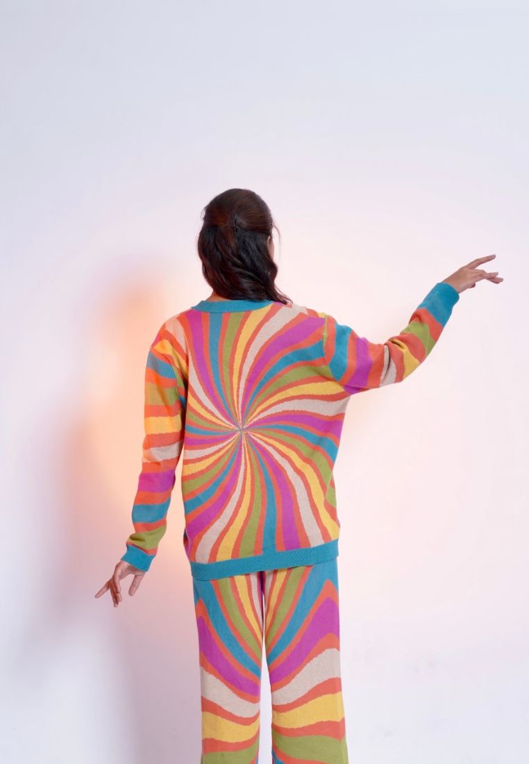 NONA Rays Knit Cardigan Multicolor - Kardigan Wanita
