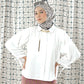 NONA Hera Ruched Sleeve Top White